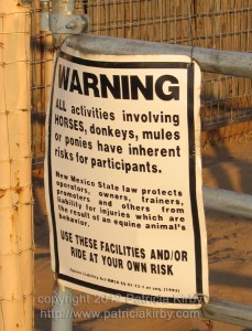 Horse liability sign, New Mexico