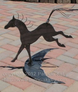 Over the Moon, metal art by Patricia Kirby